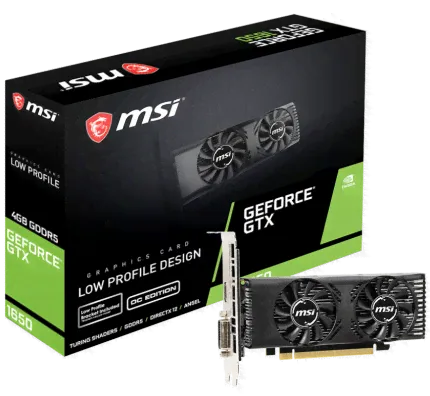 Видеокарта MSI GTX 1650 4GT LP OC, NVIDIA GeForce GTX 1650, 4Gb GDDR5